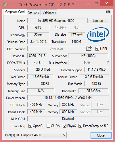 「GPU-Z」によるGeForce GTX 960Mの詳細情報。ビデオメモリーの容量を表わす「Memory Size」が「4096MB（4GB）」になっています