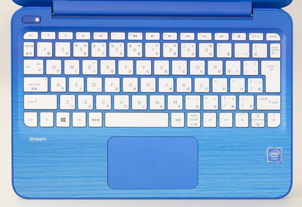 HP Stream 11のキーボード。キーピッチは18.9mm