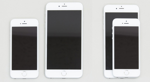iPhone SEとiPhone 6 Plusのサイズ比較