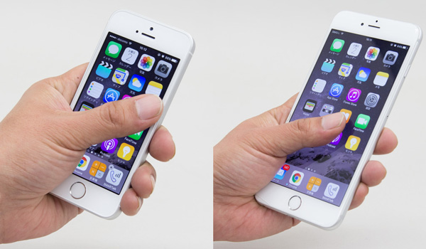 iPhone 6 Plusでは片手操作時に指が画面の端に届かなかったのですが、iPhone SEなら問題なく届きます