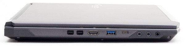 左側面にはminiDisplayPort×2、HDMI、USB3.0、USB3.1 Type-C、オーディオ端子類が用意されています