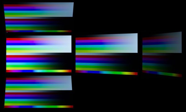 IPSパネルを使っているだけあって、視野角は広めです。ただ画面がやや暗いためか、斜めから見た時の映像でコントラストが落ちているような印象を受けました
