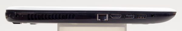 左側面には電源コネクター、有線LAN、HDMI、USB3.0、USB2.0、ヘッドホン出力