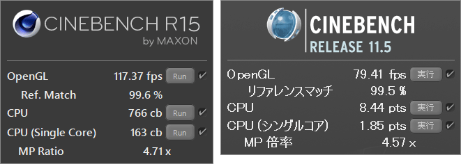 CPUに使われているCore i7-6700Kは、非常に優れた計算性能を持っています。また高性能なGTX 970を搭載しているため、OpenGL性能にも優れています