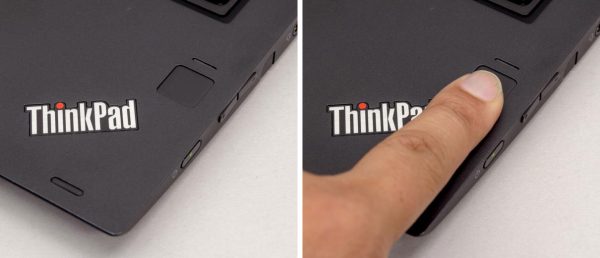 標準搭載の指紋センサー。指を当てるだけでサインインできるので非常に便利