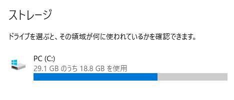 ストレージの使用状況