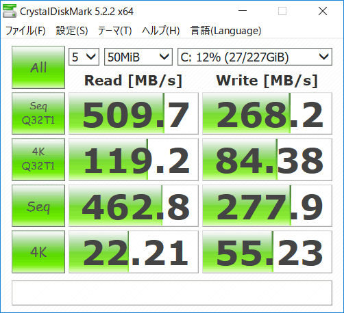 SSDのアクセス速度