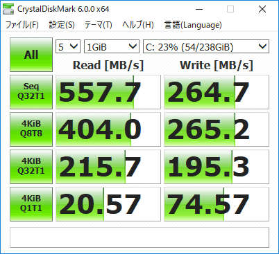 Critea VF-AGKR SSDのアクセス速度