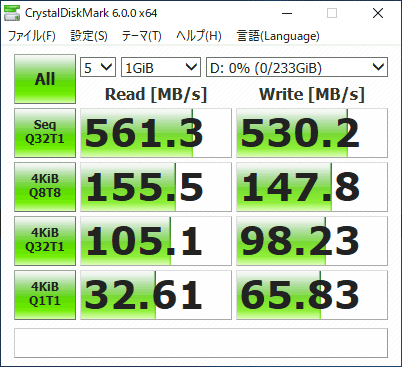 Altair VH-AD3S SSDのアクセス速度