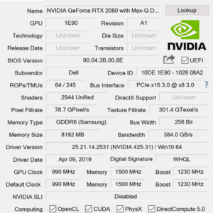 ALIENWARE M17 GPU