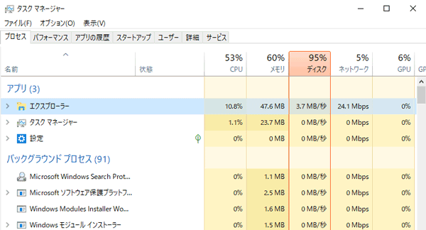 nspiron 15 3000 (3580) ディスク使用率