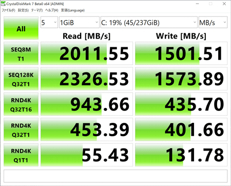 Surface Laptop 3 アクセス速度