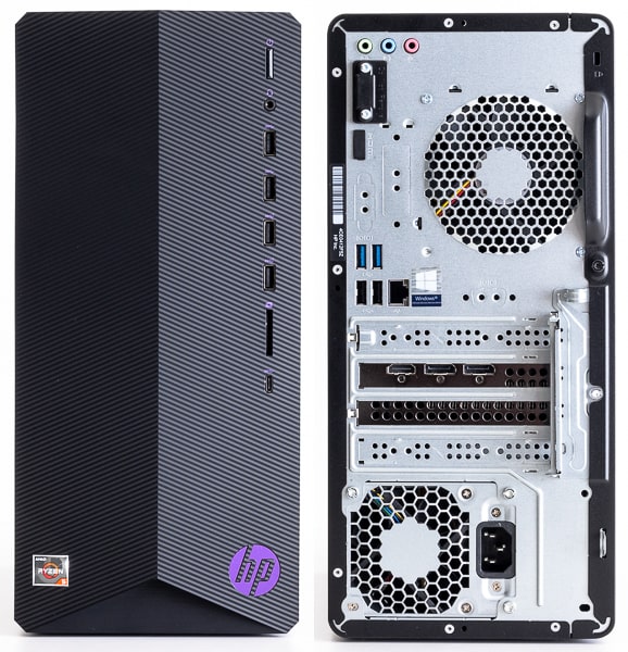 HP Pavilion Gaming Desktop TG01（AMD）前面と背面