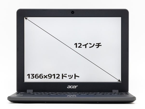 Acer Chromebook 712 C871T-A38N　画面サイズ