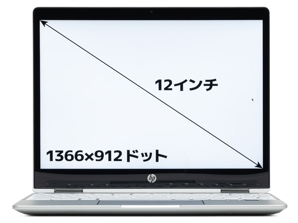 HP Chromebook x360 12b　画面サイズ
