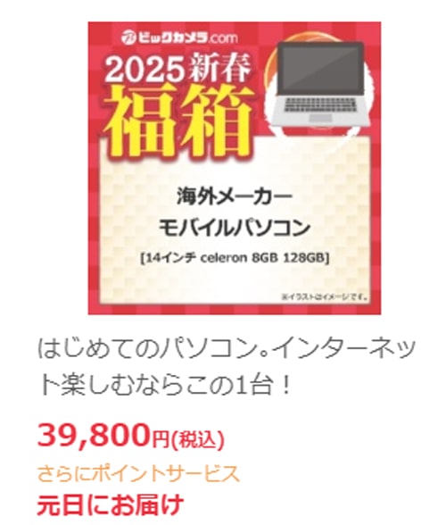 パソコン福袋2025 ビックカメラ