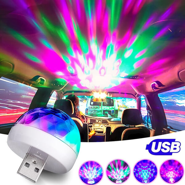 マルチカラー USB LED 車内照明ランプ