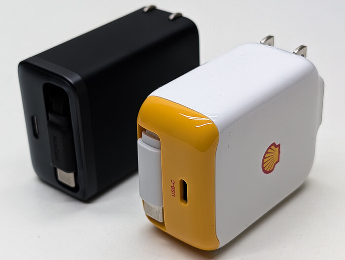 Shell 30W 充電器 Type-C 2ポート 巻き取り式ケーブル70cm（SWC35）